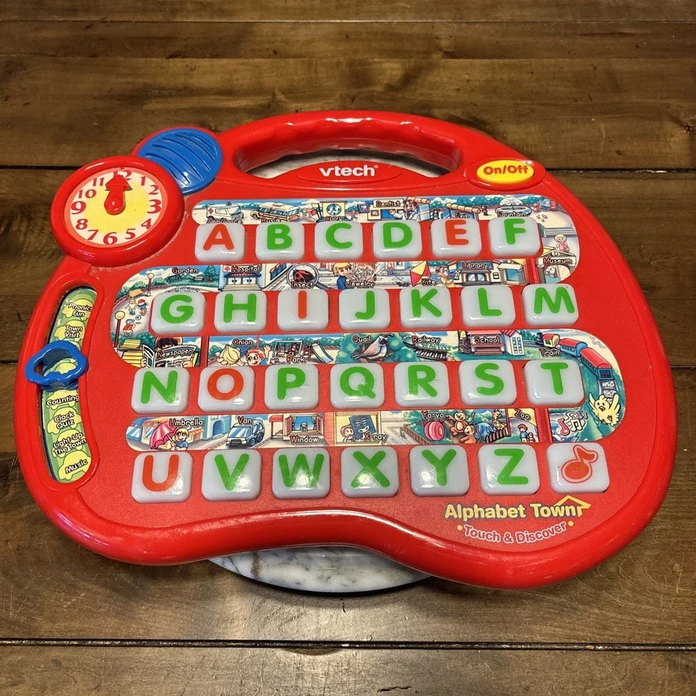 VTG Y2K 2000s VTech Touch & Discover Alphabet Town Learning Toy Lights Up WORKS